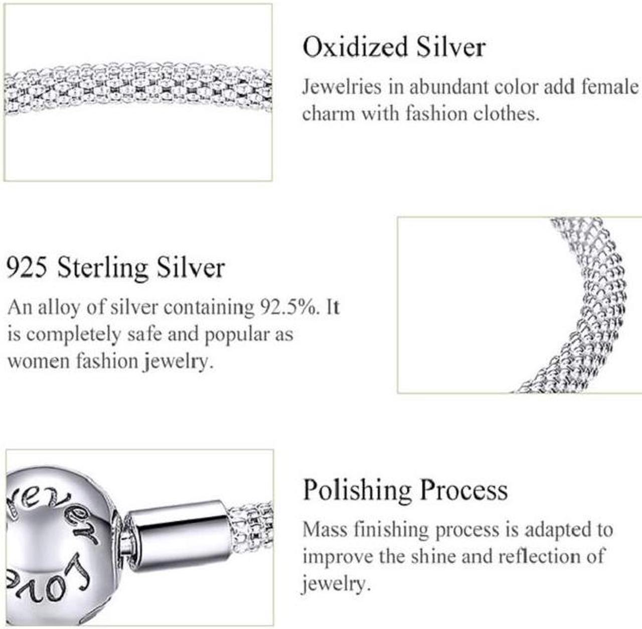 Alt view image 4 of 6 - S925 Sterling Silver Personality Fashion Bracelet Eternal Love Bracelet (21cm)