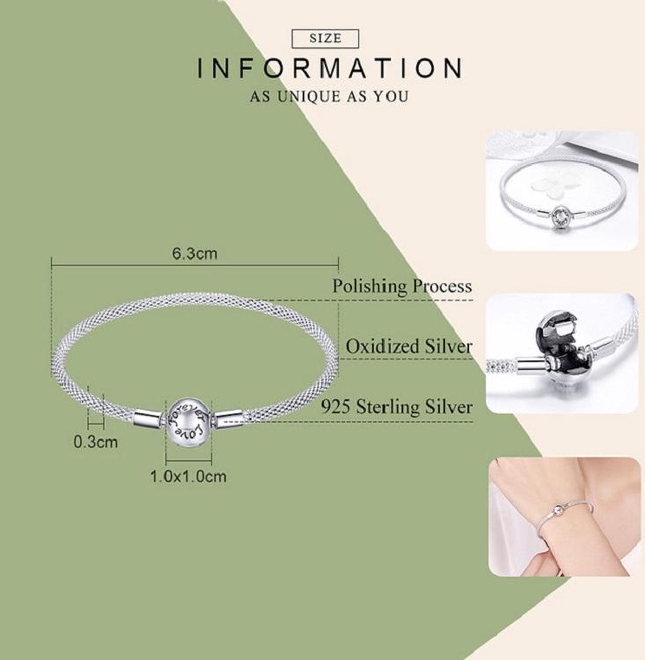 Alt view image 5 of 6 - S925 Sterling Silver Personality Fashion Bracelet Eternal Love Bracelet (21cm)