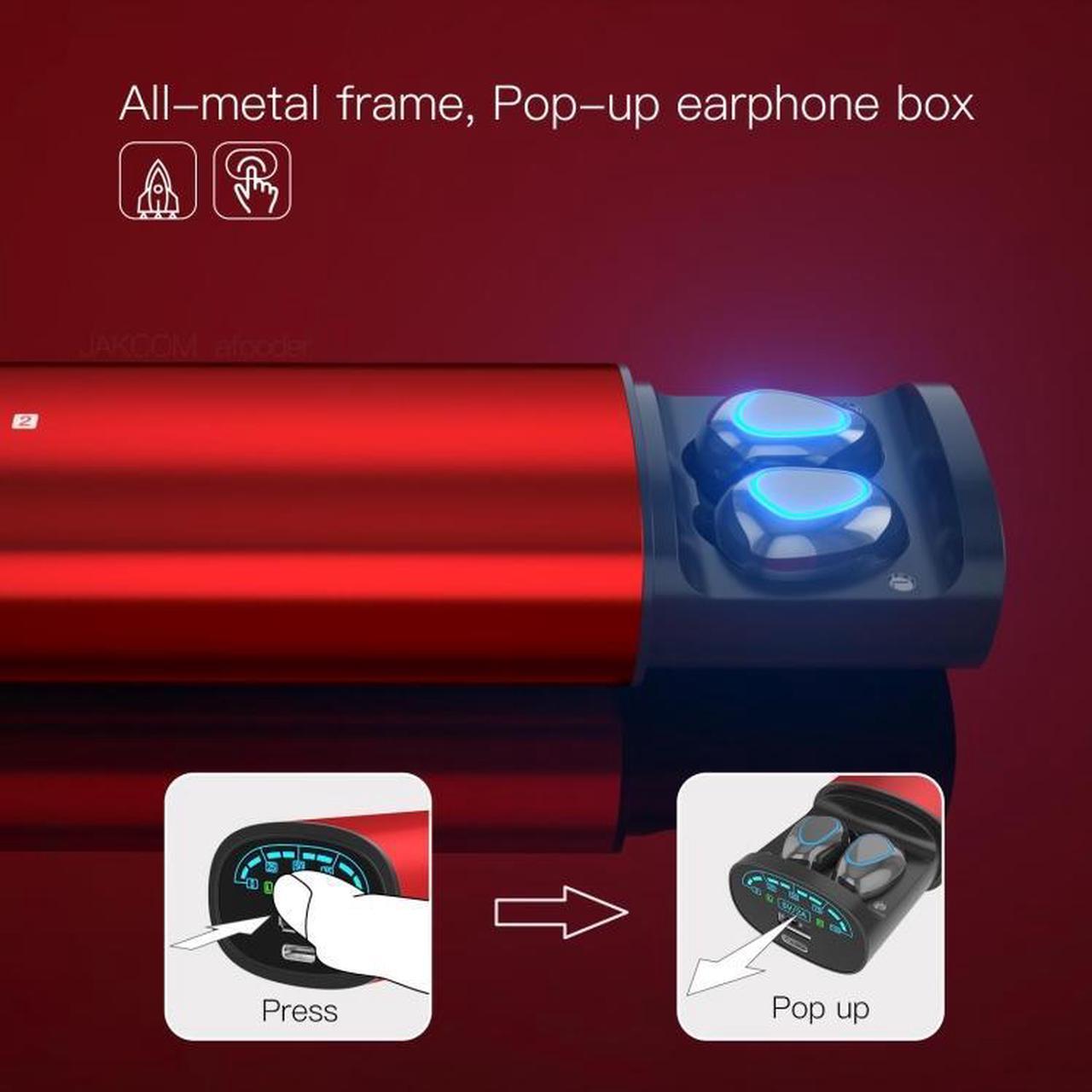 Alt view image 2 of 7 - JAKCOM TWS2 Bluetooth 5.0 2 In 1 True Wireless Bluetooth Earphone Power Bank (Red)