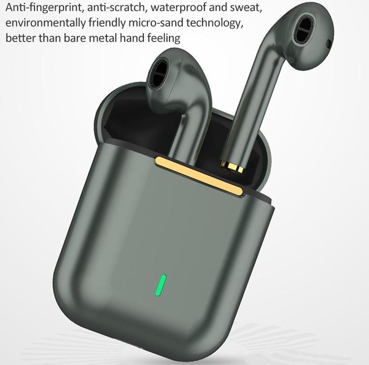Alt view image 7 of 7 - J18 Bluetooth 5.0 TWS Wireless Binaural Bluetooth Earphone with Charging Box (Green)
