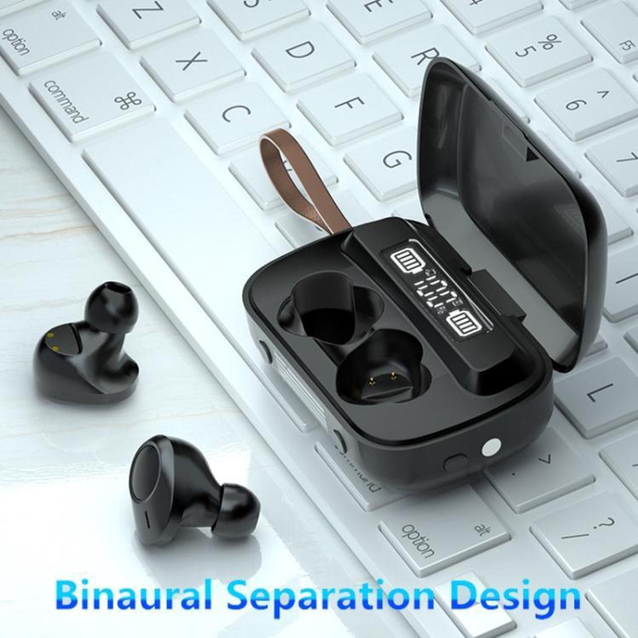 Alt view image 6 of 7 - A13 TWS CVC8.0 and DSP Dual Noise Cancelling Touch Bluetooth Earphone with Charging Box, Support LED Digital Display & Clock & Flashlight & HD Call & Siri & Power Bank (Black)