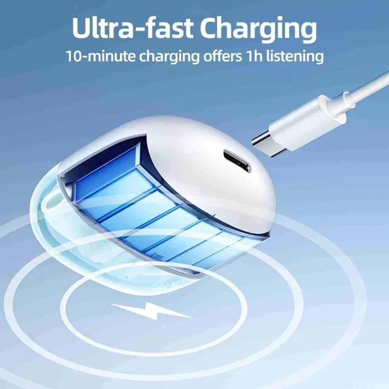Alt view image 6 of 7 - JOYROOM JR-PB2 Jpods Series TWS Half In-ear Bluetooth Wireless Earphone (White)