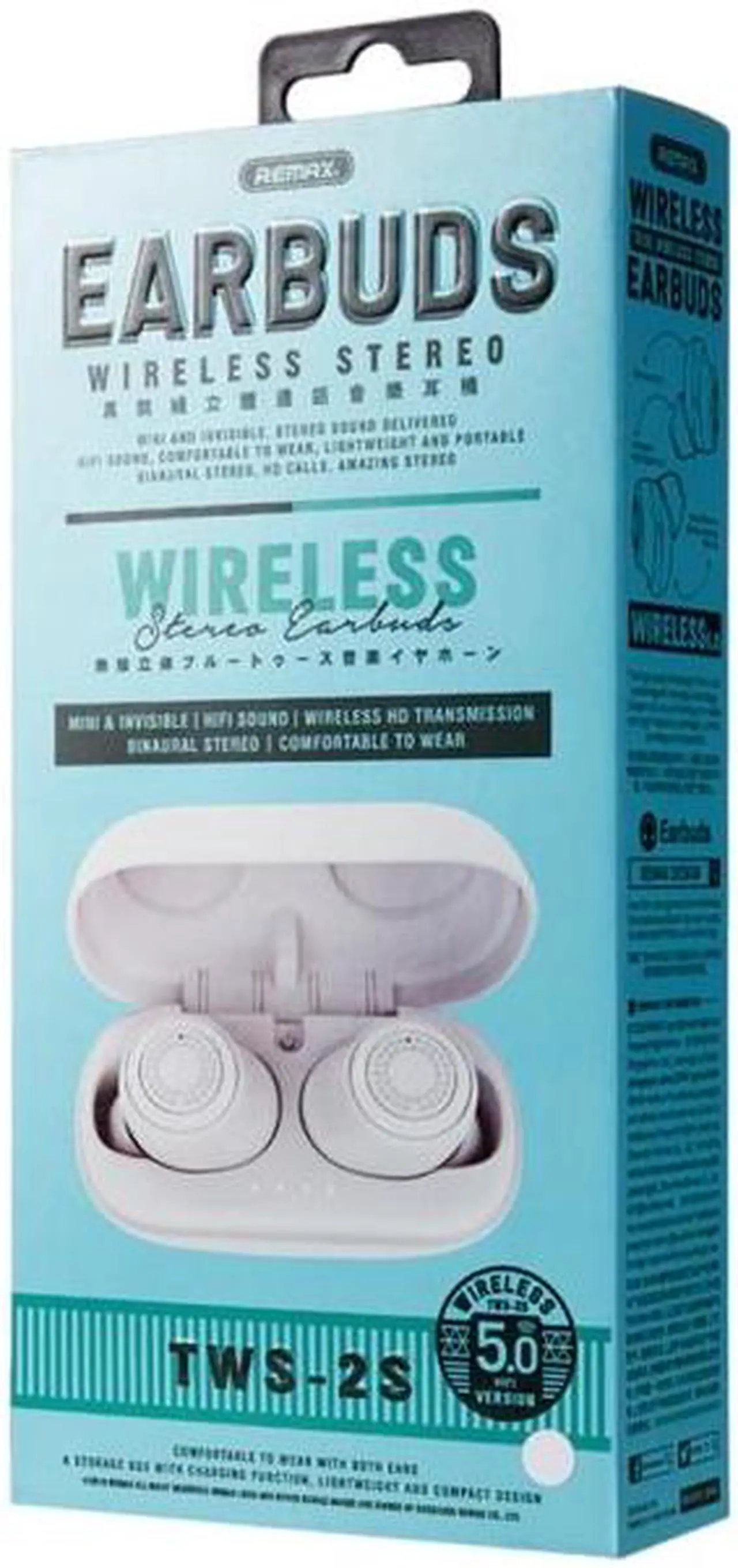 Alt view image 6 of 6 - REMAX TWS-2S Bluetooth 5.0 Stereo True Wireless Bluetooth Earphone with Charging Box(Black) (Black)
