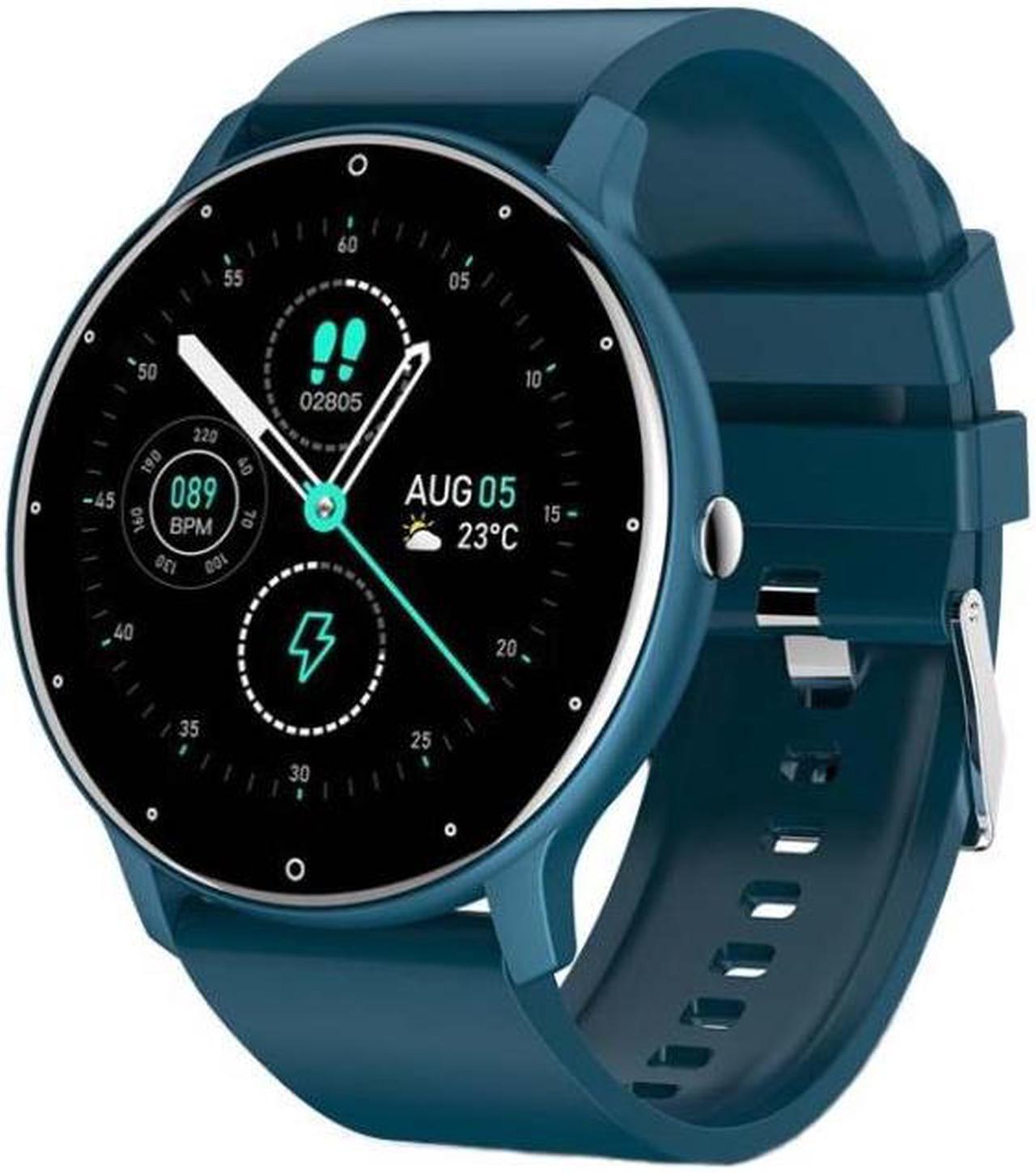 BW0223 Heart Rate/Blood Oxygen/Blood Pressure Monitoring Bluetooth Smart Calling Watch, Color: Silicone Blue Silicone Blue