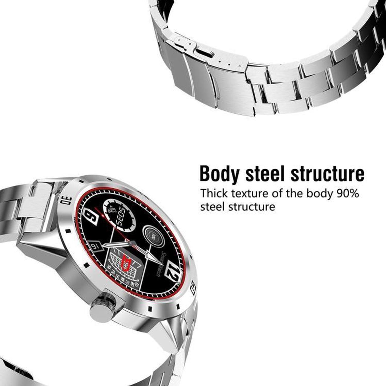 Alt view image 2 of 7 - N6 Smart Watch 1.3 inch TFT Screen MTK2502C Bluetooth4.0, Stainless Steel Watch Strap, Support Heart Rate Monitor & Pedometer & Sleep Monitor & Sedentary Reminder (Black)