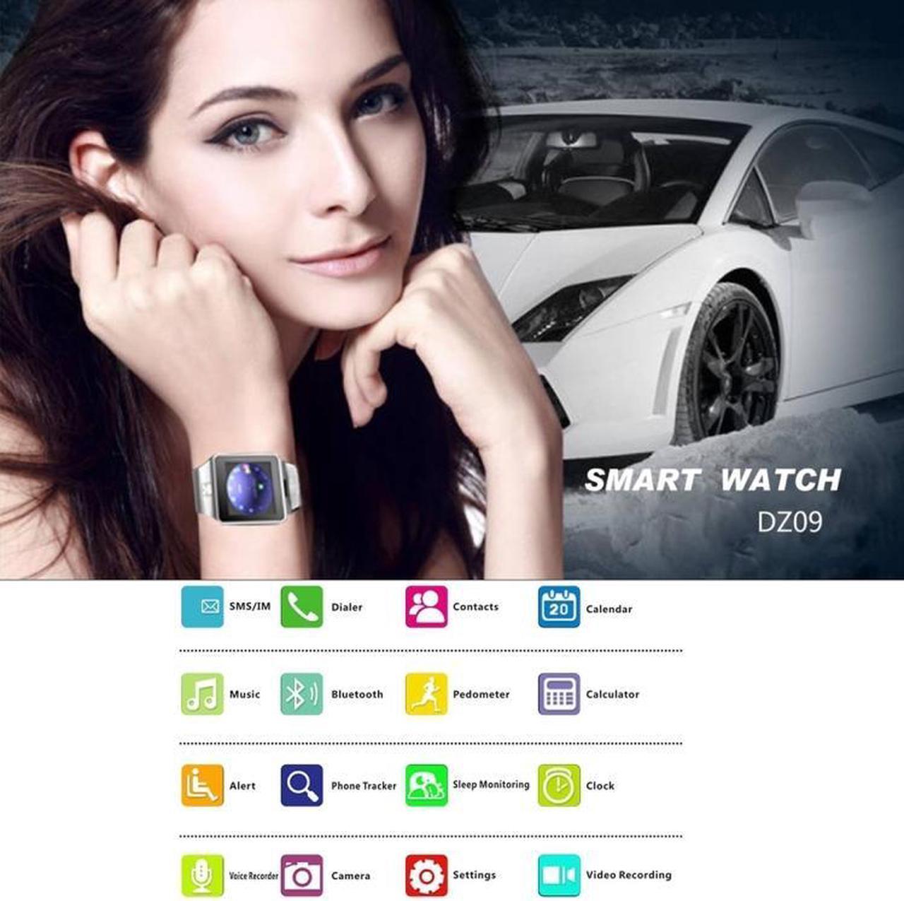 Alt view image 7 of 7 - DZ09 1.56 inch Screen Bluetooth 3.0 Android 4.1 OS Above Smart Watch Phone with Bluetooth Call & Call Reminder & Sleep Monitor & Pedometer & Sedentary Reminder & Calendar & SMS & Audio and V