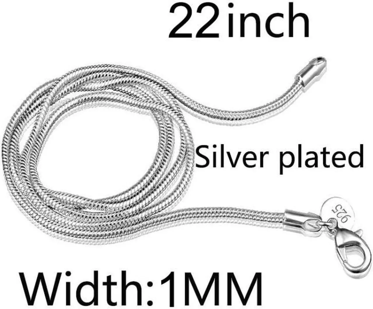 Alt view image 4 of 6 - Silver-plated Snake Bone Chain Necklace Female Thin Necklace 1mm 22 inch