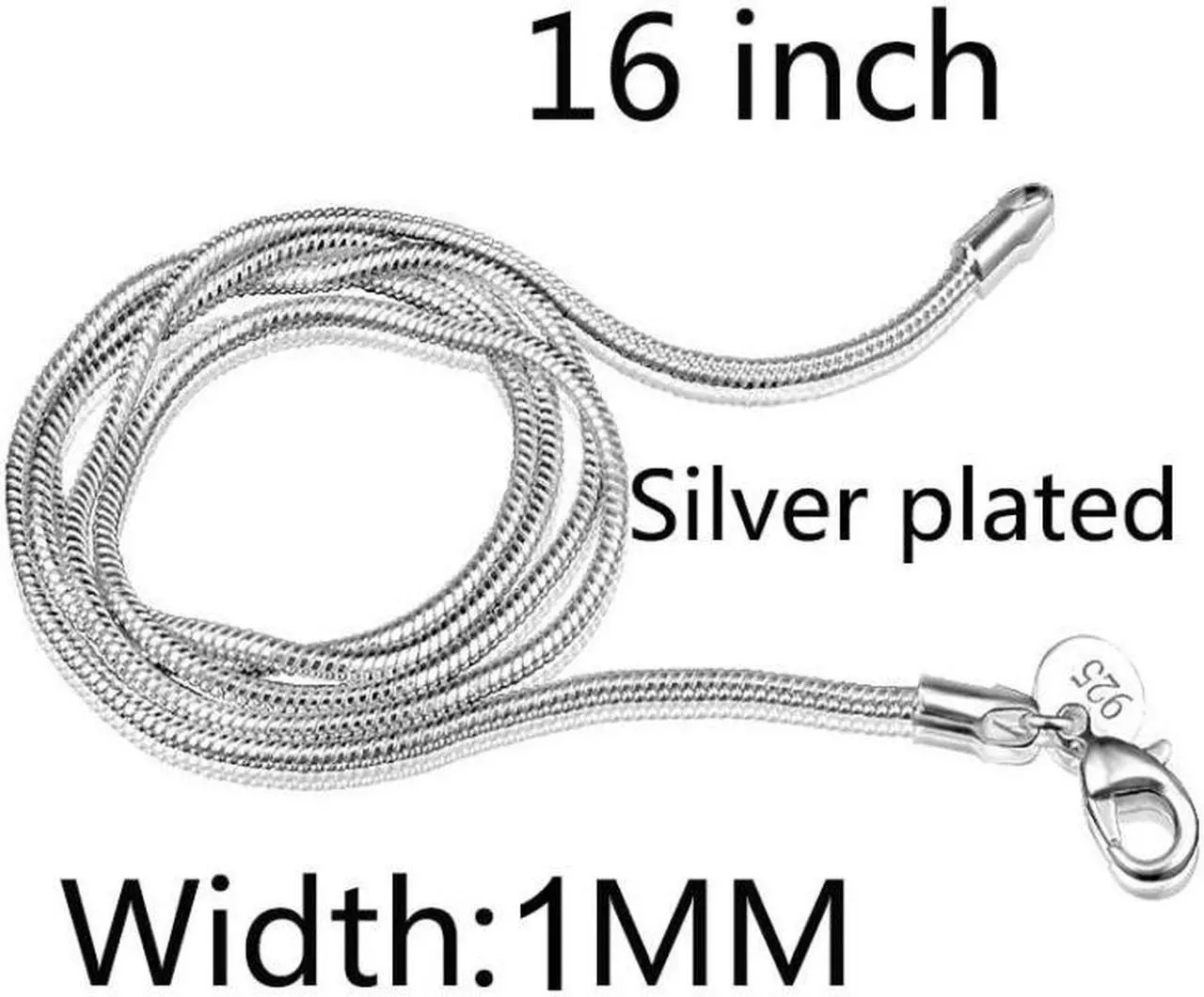 Alt view image 4 of 6 - Silver-plated Snake Bone Chain Necklace Female Thin Necklace 1mm 16 inch