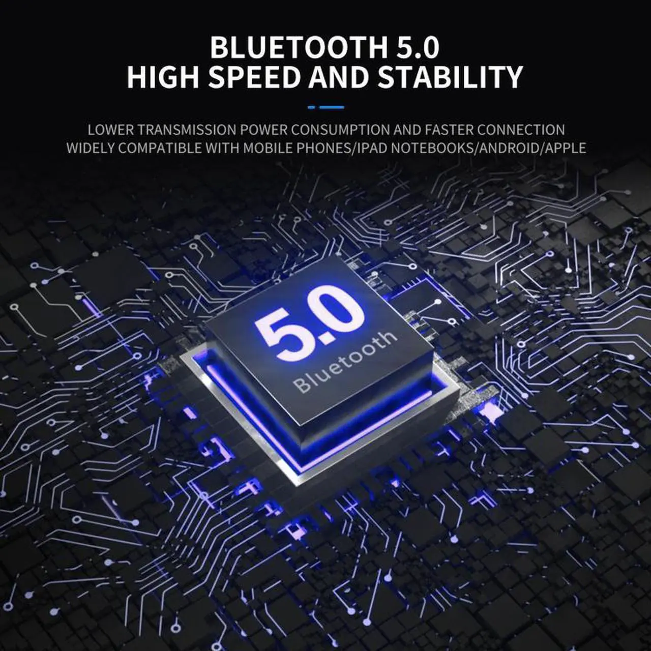 Alt view image 4 of 7 - HXSJ Q8 Bluetooth 5.0 Multi-function Wireless Bluetooth Speaker Audio, Support Handsfree Calling & TF Card & USB (Black)