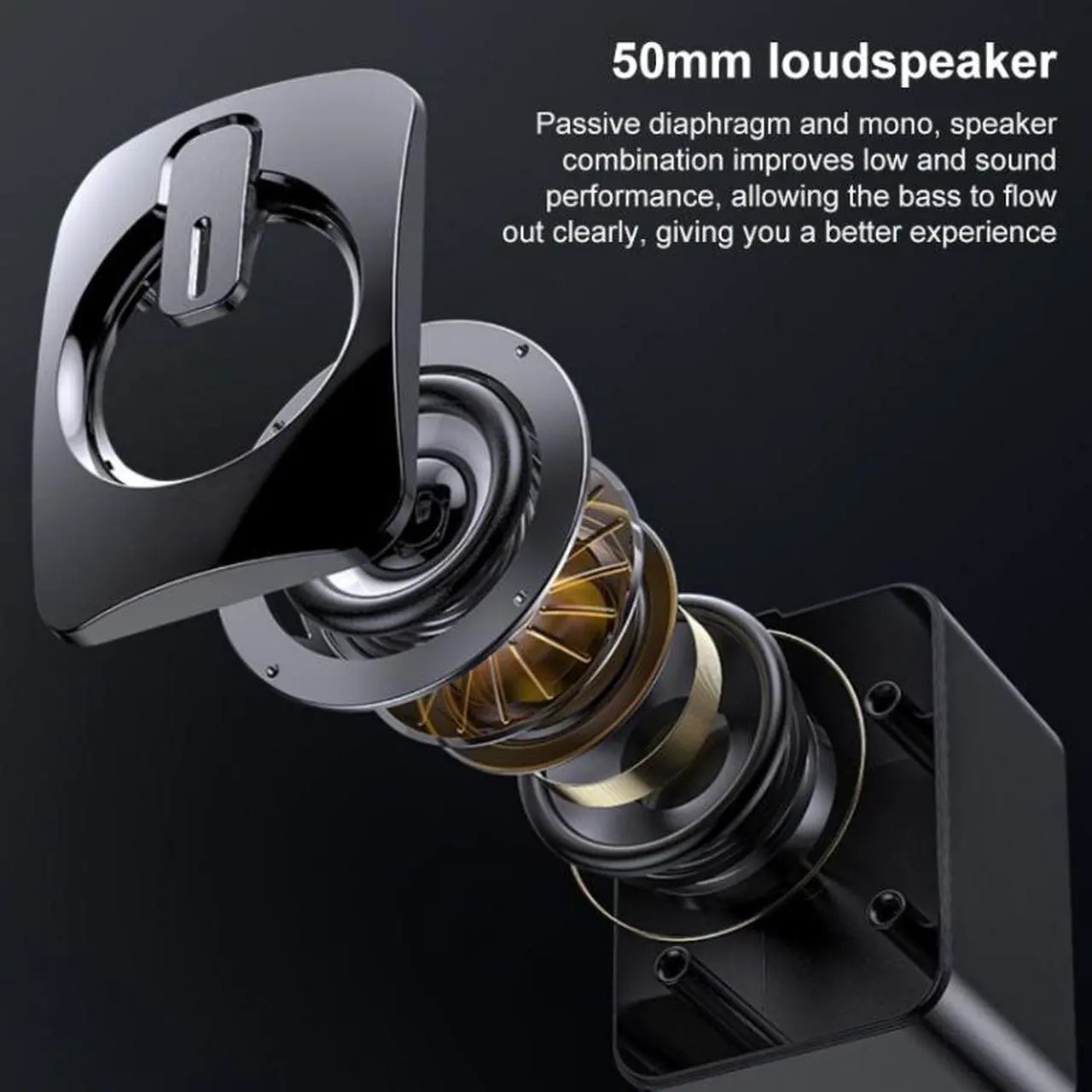 Alt view image 5 of 7 - A1 USB Mini High Volume Wired Speaker, Bluetooth Version (Black)