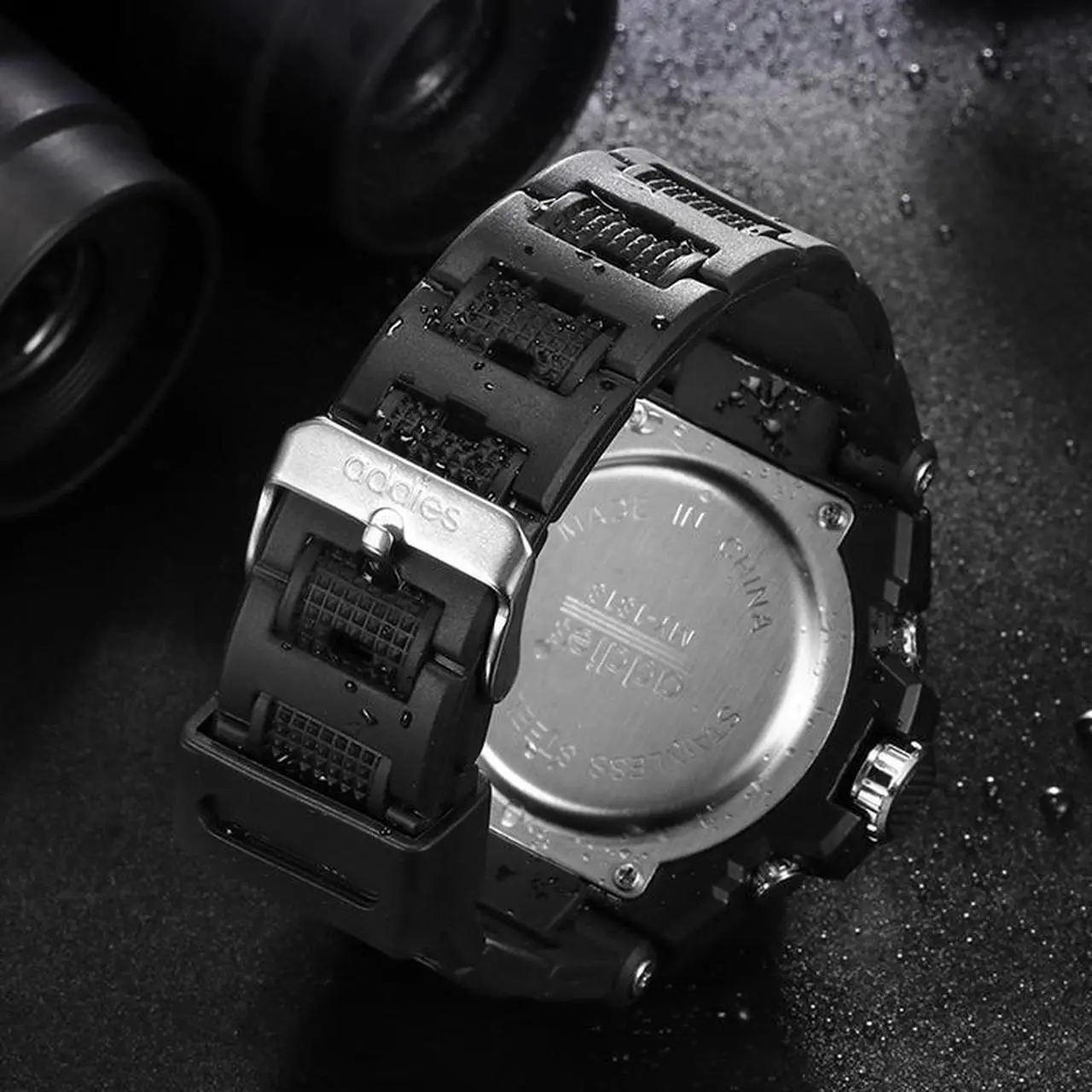 Alt view image 4 of 7 - addies MY-1818 Luminous Three-window LED Outdoor Sports Multi-function Electronic Watch for Men, Support Calendar / Alarm Clock / Timer (White)