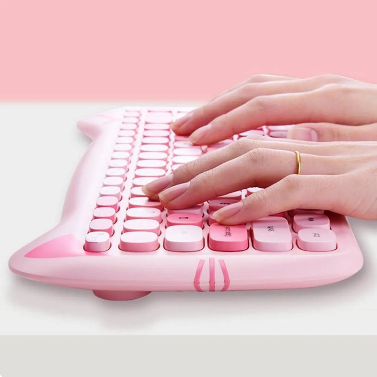 Alt view image 5 of 7 - MOFii 2.4GHz 84 Keys Wireless Keyboard and Mouse Set (Purple)