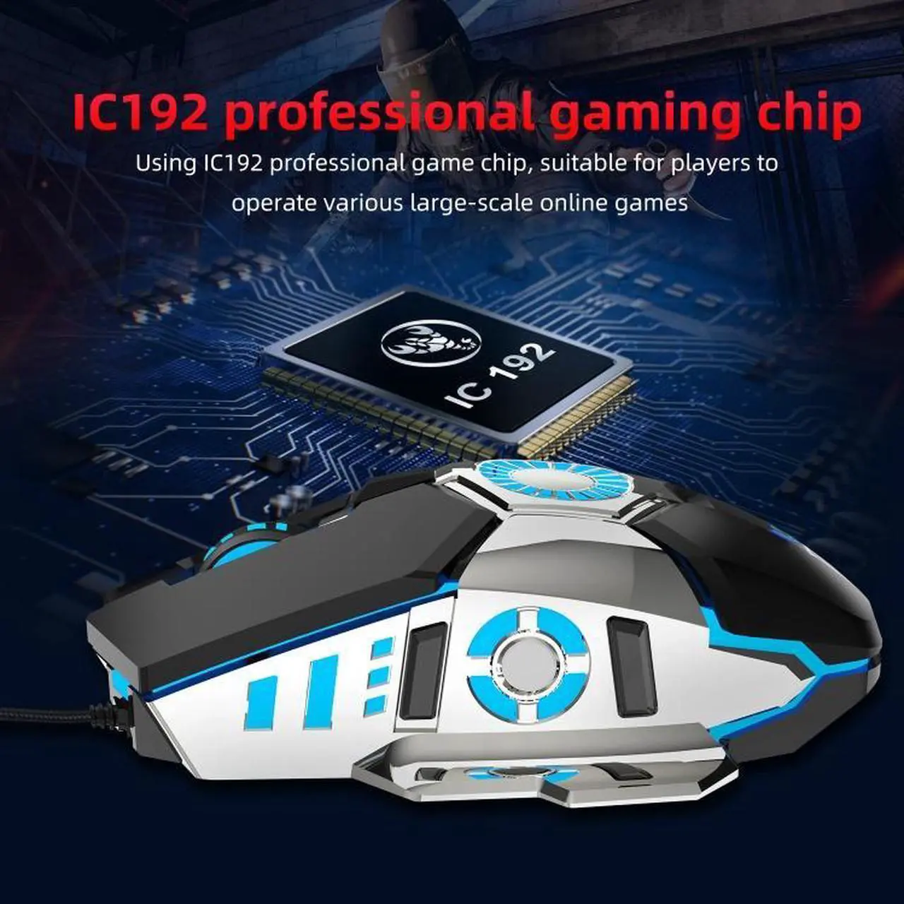 Alt view image 7 of 7 - HXSJ J700 Colorful Lighting Programmable E-sports Gaming Wired Mouse