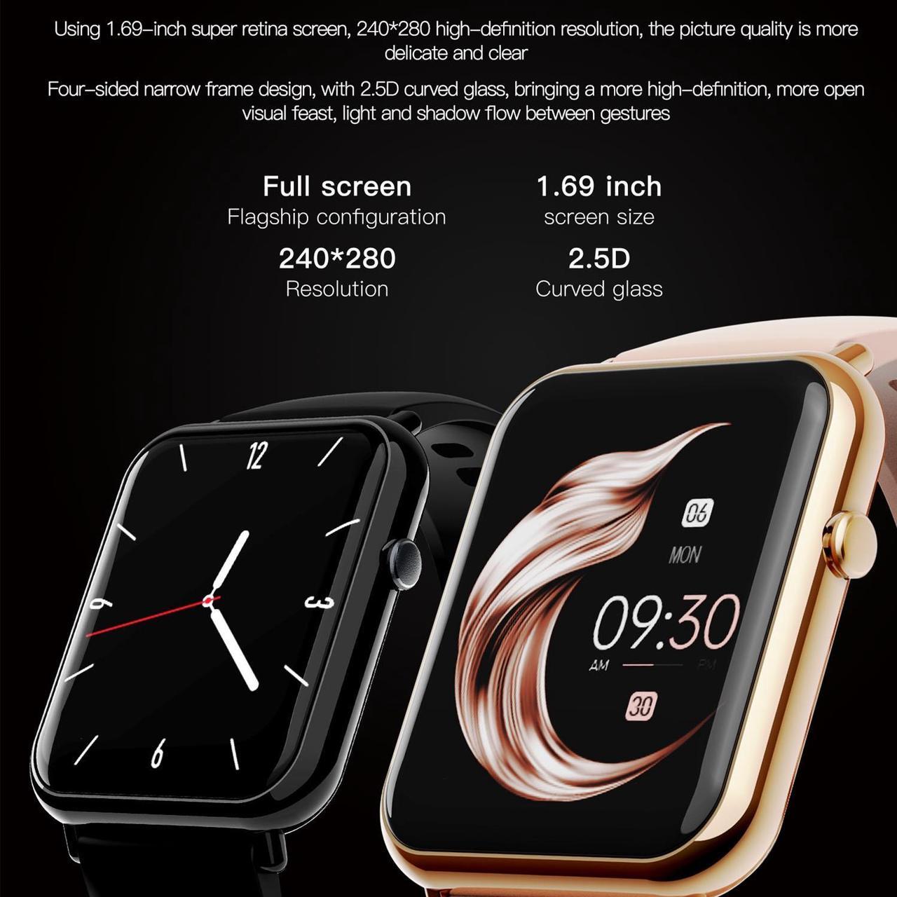 Alt view image 6 of 7 - Q19 Pro IP67 Waterproof 1.69 inch Smartwatch (Black)