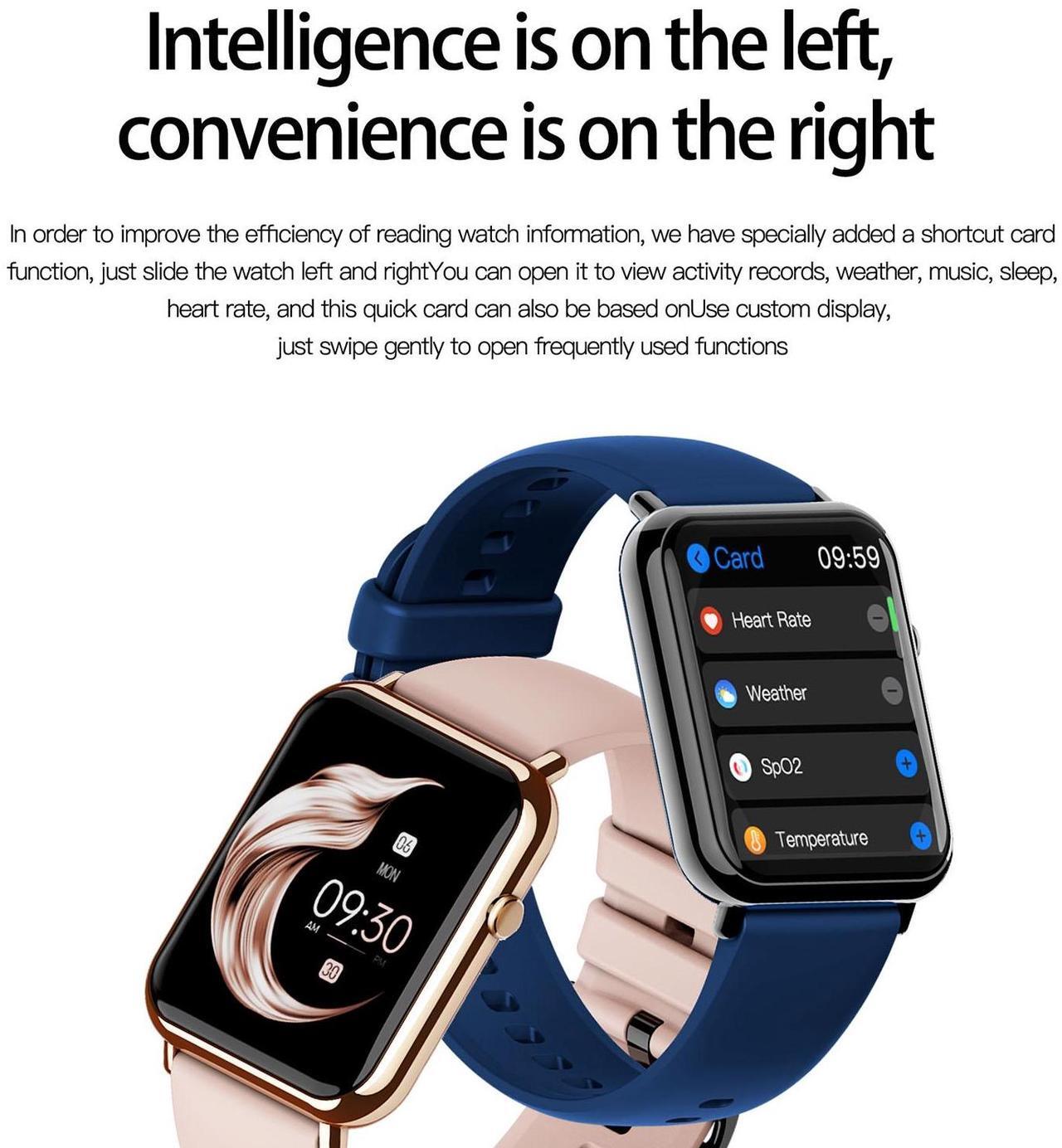 Alt view image 4 of 7 - Q19 Pro IP67 Waterproof 1.69 inch Smartwatch (Black)