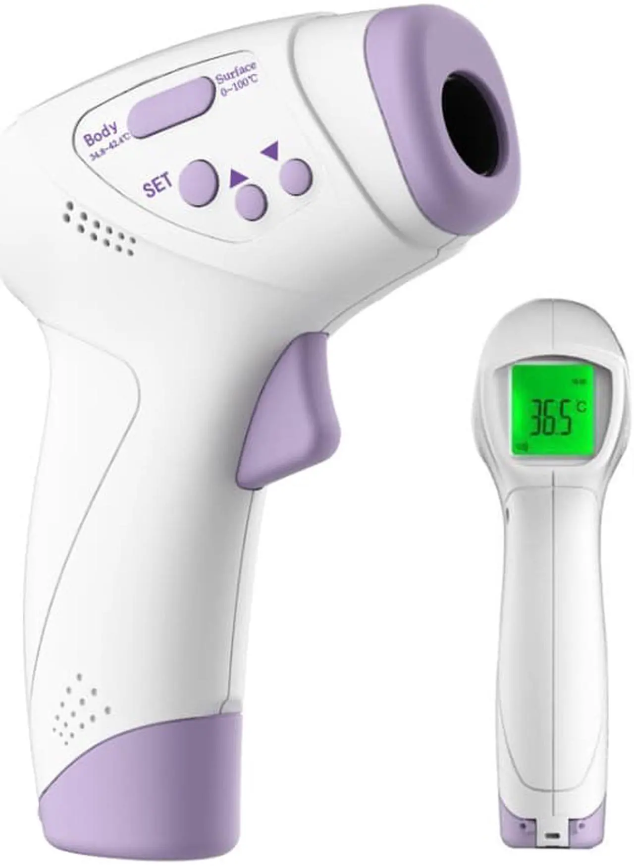 Alt view image 2 of 6 - Infrared Non-contact Thermometer Temperature Measurement Device Digital Forehead Body Thermometer °C / °F Switch 3 Color Backlight with Fever Alarm HT-668