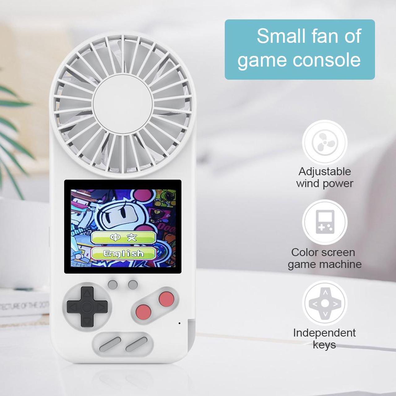 Alt view image 4 of 7 - Handheld Game Console with Fan,2 in 1 800mAh etro Video Games Console for kids with 500 Classic Games,3.0" Screen,Consola de Juegos Portátil con ventilador,for Kids and Adult