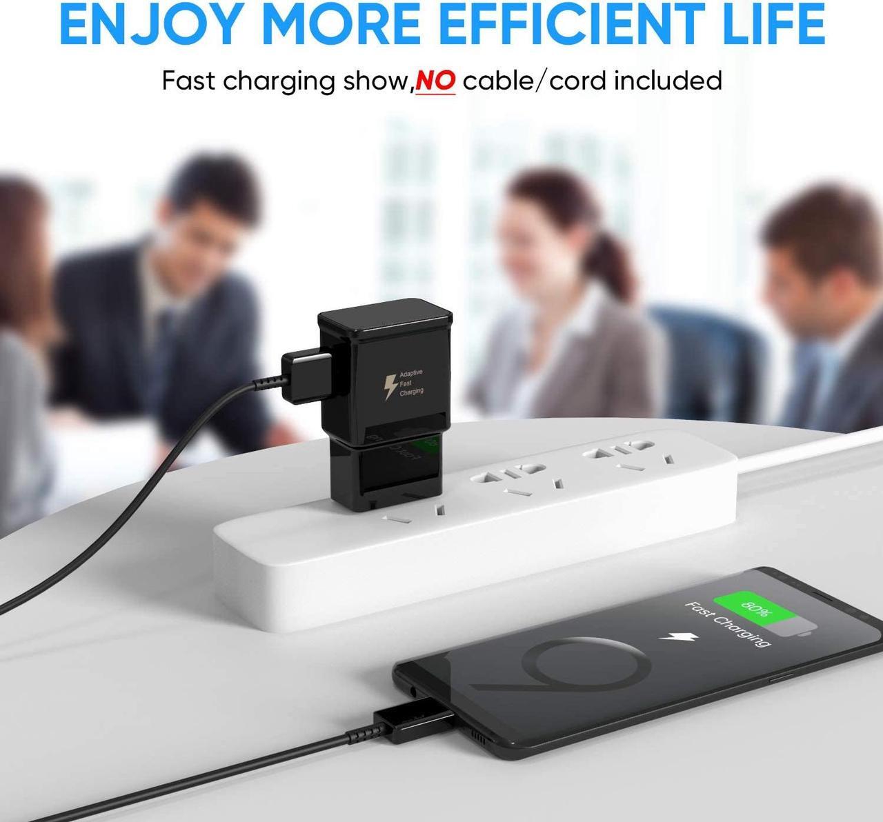 Alt view image 7 of 7 - Adaptive Fast Charging Wall Charger Adapter Compatible Samsung Galaxy S6 S7 S8 S9 S10 / Edge/Plus/Active, Note 5,Note 8, Note 9,LG G5 G6 G7 V20 V30 ThinQ Plus EP-TA20JBE Quick Charge (2 Pack)