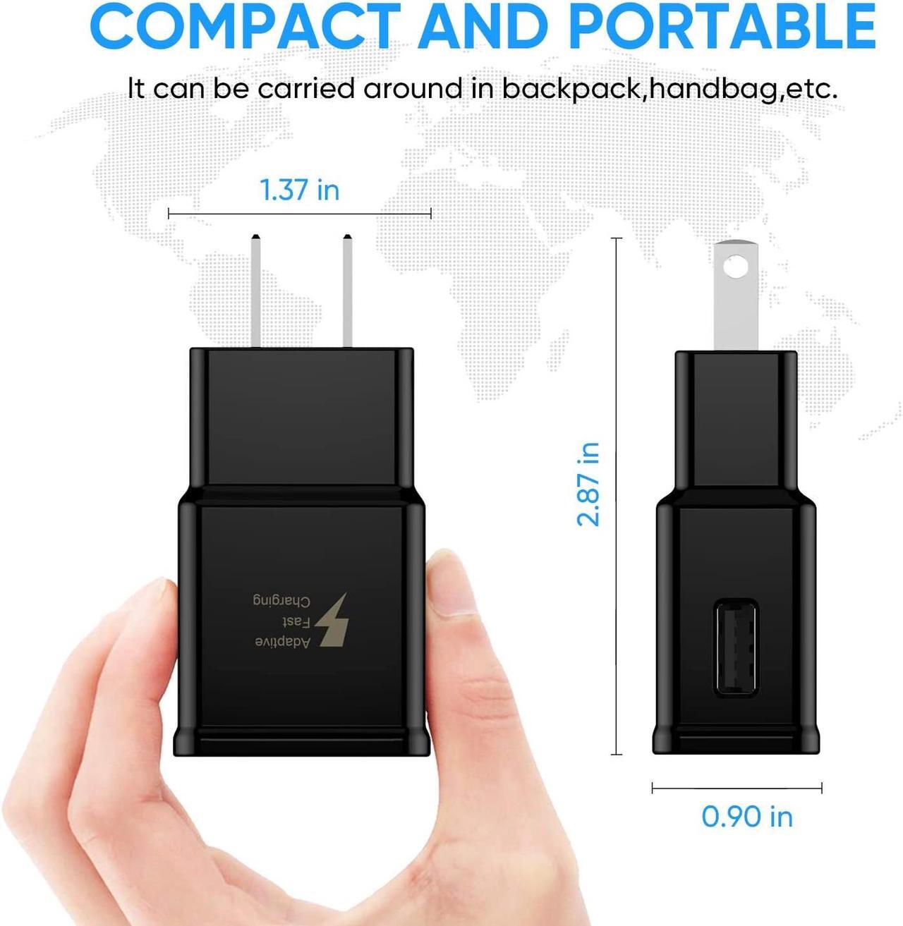 Alt view image 5 of 7 - Adaptive Fast Charging Wall Charger Adapter Compatible Samsung Galaxy S6 S7 S8 S9 S10 / Edge/Plus/Active, Note 5,Note 8, Note 9,LG G5 G6 G7 V20 V30 ThinQ Plus EP-TA20JBE Quick Charge (2 Pack)