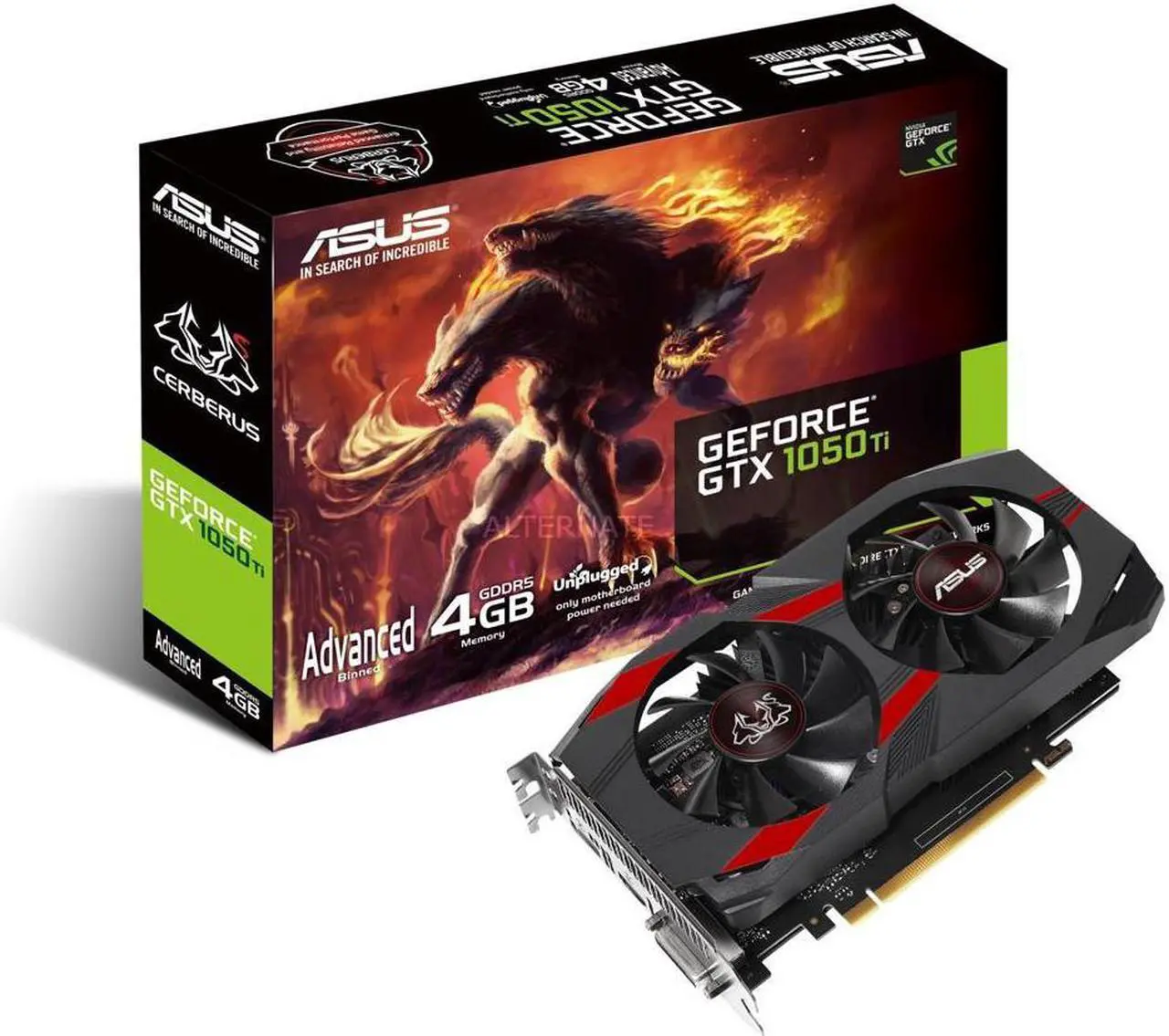 Main image of ASUS Cerberus GeForce GTX 1050 Ti 4GB GDDR5 Gaming Graphics Card, CERBERUS-GTX1050TI-A4G