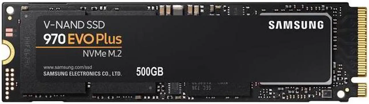 Main image of SAMSUNG 970 EVO PLUS M.2 2280 500GB PCIe Gen 3.0 x4, NVMe 1.3 V-NAND 3-bit MLC Internal Solid State Drive (SSD) MZ-V7S500B/AM