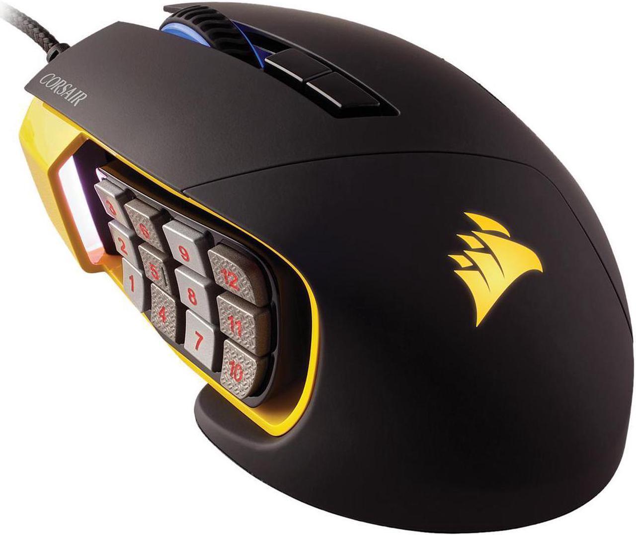 Main image of Corsair Gaming SCIMITAR PRO RGB Gaming Mouse, Backlit RGB LED, 16,000 dpi, MMO, Yellow, Optical