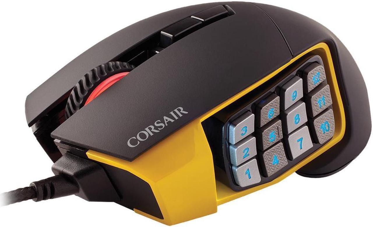 Alt view image 4 of 5 - Corsair Gaming SCIMITAR PRO RGB Gaming Mouse, Backlit RGB LED, 16,000 dpi, MMO, Yellow, Optical