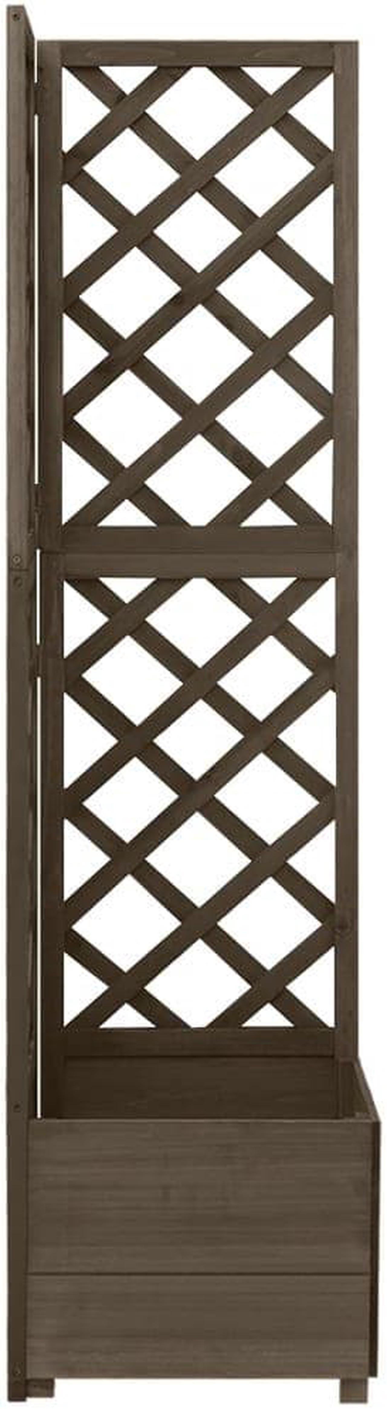 Alt view image 8 of 15 - vidaXL Corner Trellis Planter Gray 15.7"x15.7"x59" Solid Fir Wood