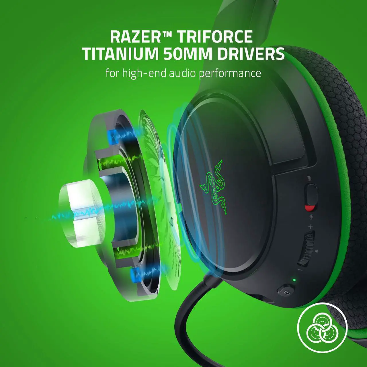 Alt view image 2 of 5 - Kaira Wireless Gaming Headset for Xbox Series X|S, Xbox One: Triforce Titanium 50mm Drivers - Cardioid Mic - Breathable Memory Foam Ear Cushions - EQ Pairing Button - Windows Sonic - Black