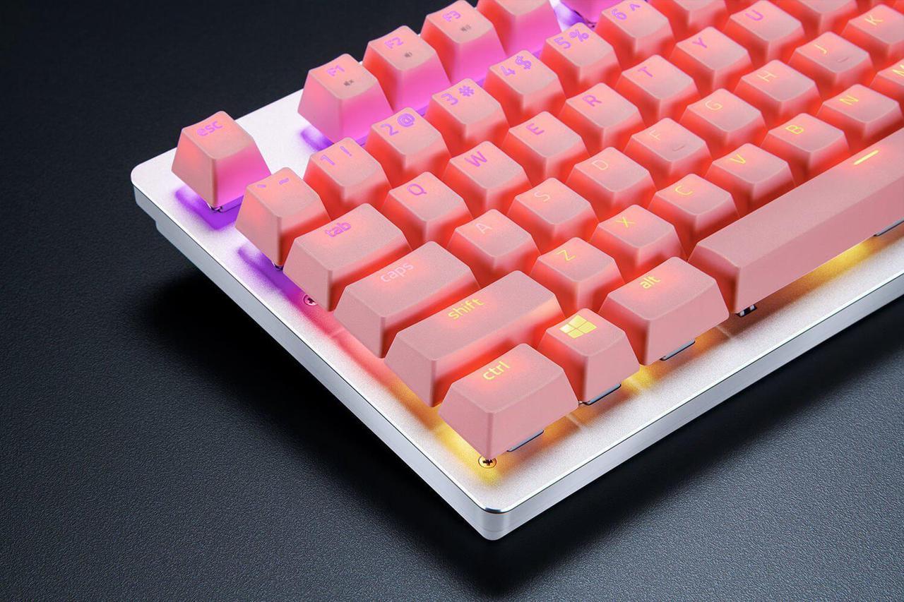 Alt view image 10 of 12 - Razer Doubleshot PBT Keycap Upgrade Set for Mechanical & Optical Keyboards: Compatible with Standard 104/105 US and UK layouts - Quartz Pink