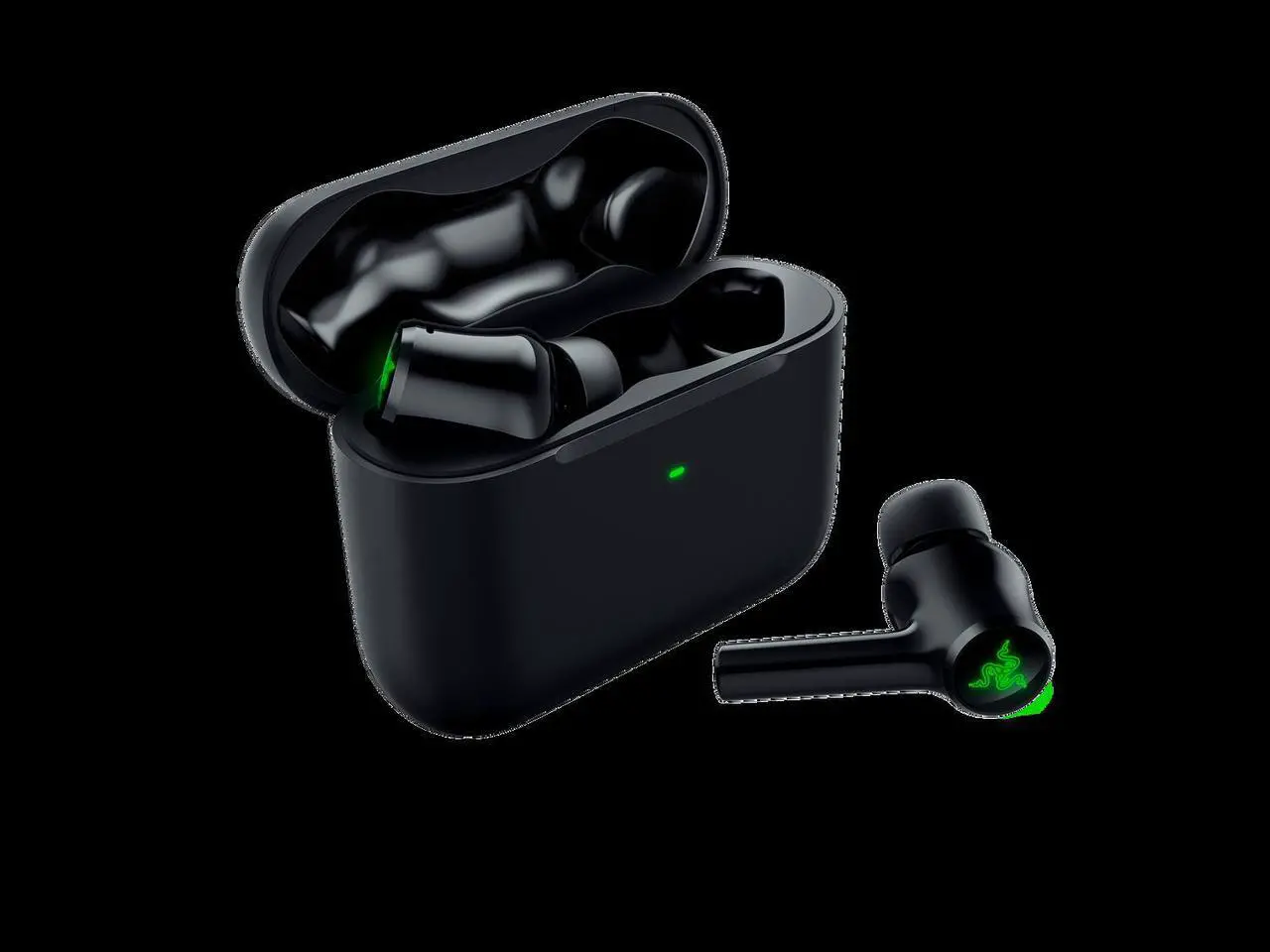 Alt view image 5 of 6 - Razer Hammerhead True Wireless (2nd Gen) Bluetooth Gaming Earbuds: Chroma RGB Lighting -60ms Low-Latency- Active Noise Cancellation - Dual Environmental Noise Cancelling Microphones- Classic Black