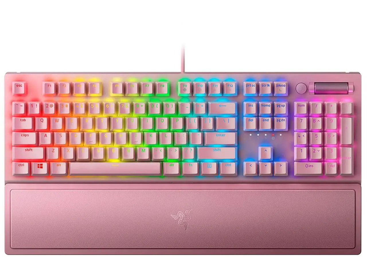 Alt view image 7 of 10 - Razer BlackWidow V3 Mechanical Gaming Keyboard: Green Mechanical Switches - Tactile & Clicky - Chroma RGB Lighting - Compact Form Factor - Programmable Macro Functionality - USB Passthrough - Quartz