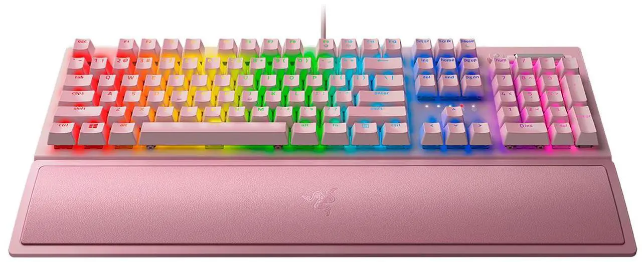 Alt view image 8 of 10 - Razer BlackWidow V3 Mechanical Gaming Keyboard: Green Mechanical Switches - Tactile & Clicky - Chroma RGB Lighting - Compact Form Factor - Programmable Macro Functionality - USB Passthrough - Quartz