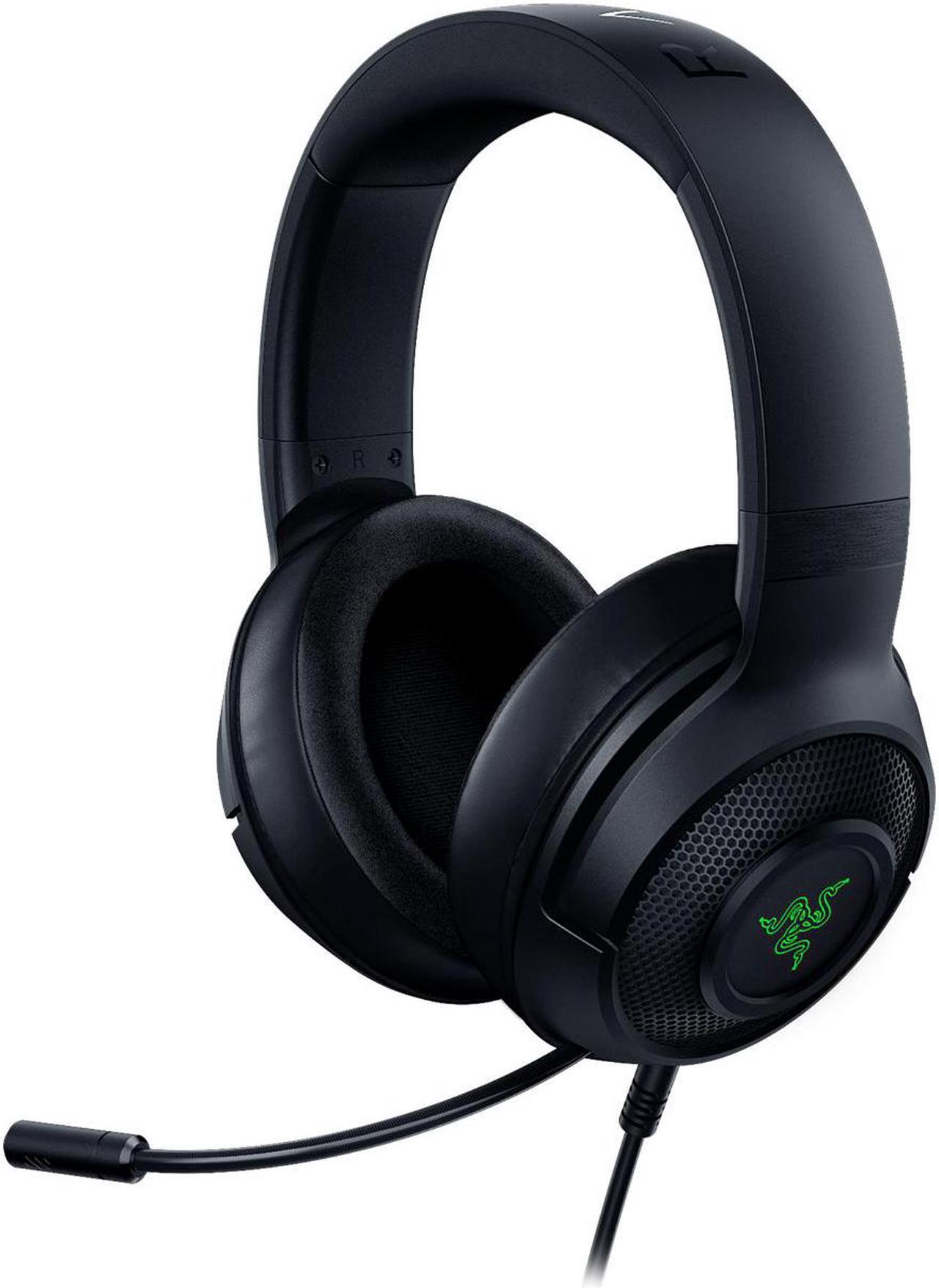 Razer Kraken V3 X Gaming Headset: 7.1 Surround Sound - Triforce 40mm Drivers - HyperClear Bendable Cardioid Mic - Chroma RGB Lighting - for PC - Classic Black