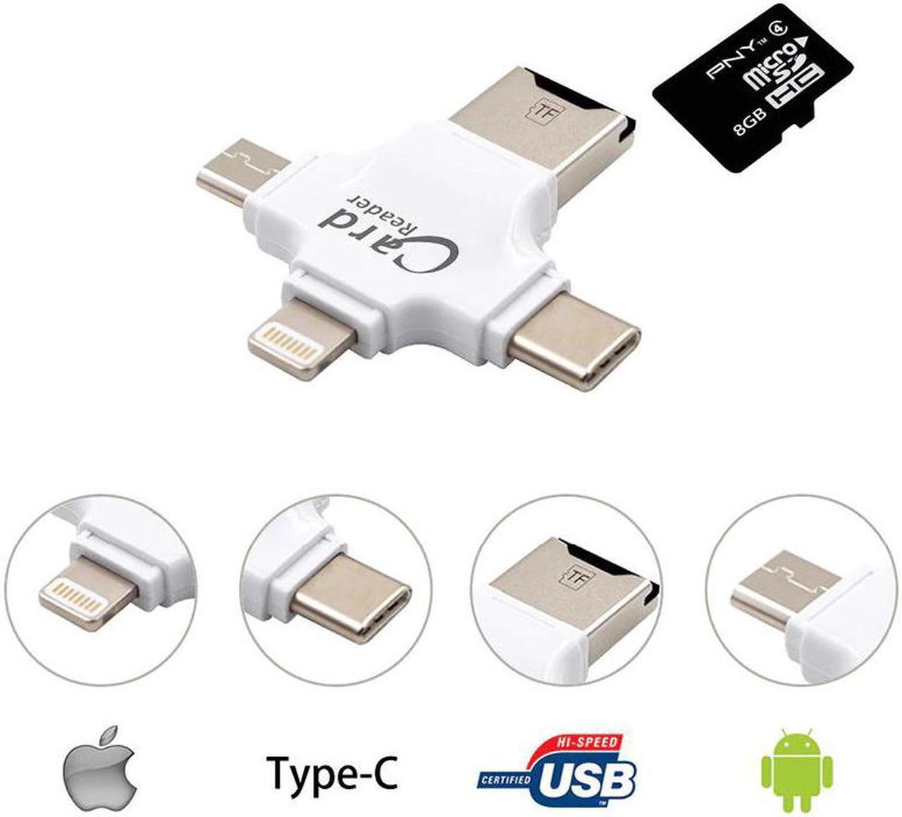Alt view image 2 of 5 - 4 in 1 Card Reader Type C Micro USB Adapter Micro SD Card Reader Card for iPhone / iPad Smart OTG
