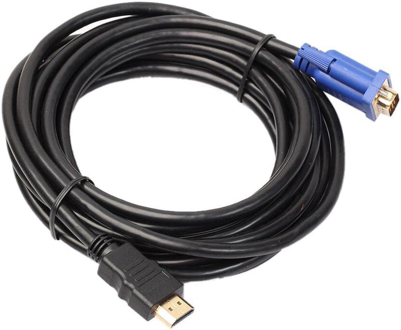 6Ft 1.8M VGA HDMI Gold Male To VGA HD-15 Male Cable 1080P HDMI-VGA M/M Wire 7IY