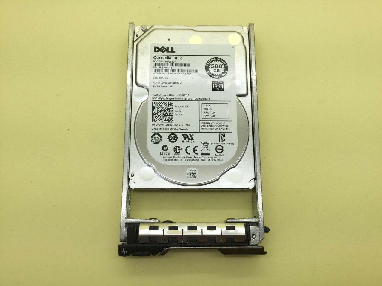 Main image of Dell 00X3Y 000X3Y 500GB 7.2K 6G 64MB 2.5" SFF SATA HDD Hard Drive ST9500620NS
