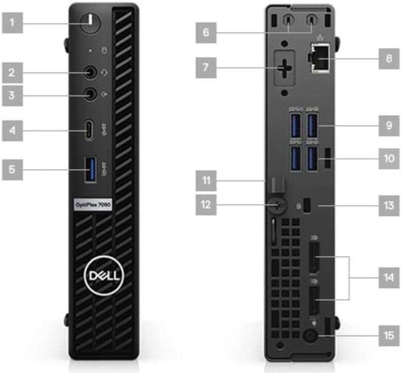Alt view image 8 of 8 - Dell Optiplex 7000 7090 Micro Tower Desktop (2021) | Core i5 - 256GB SSD - 8GB RAM | 6 Cores @ 3.8 GHz - 10th Gen CPU