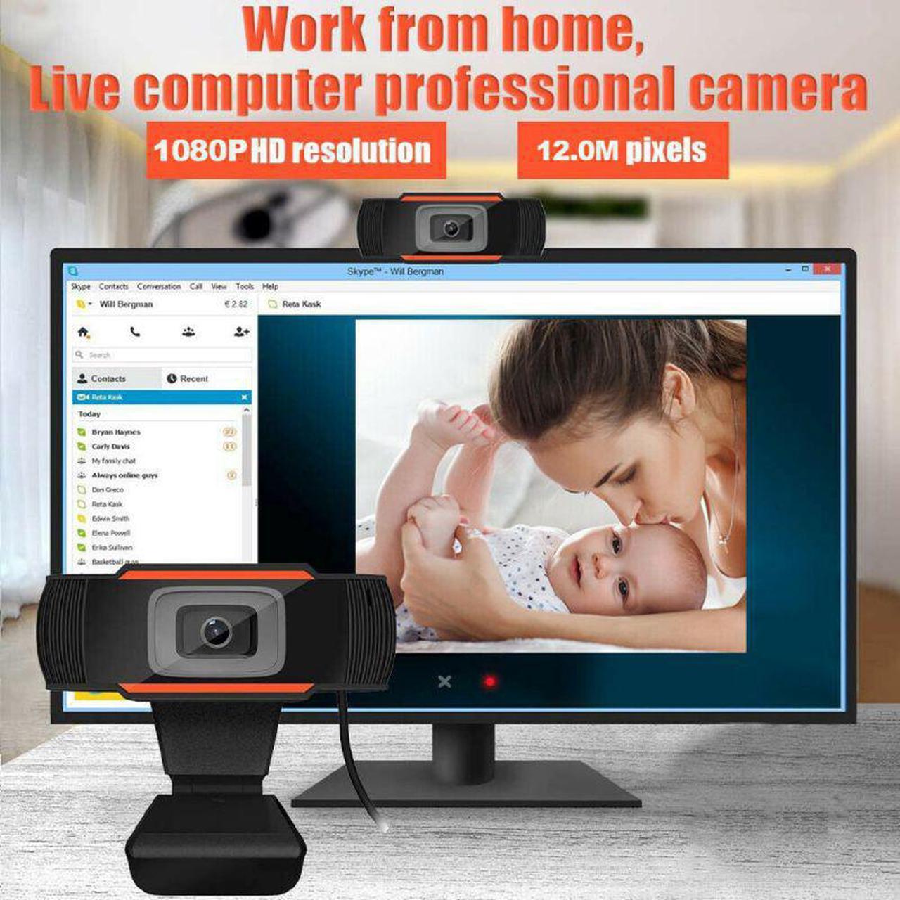 1080P Webcam 30 Rotatable USB Camera Video Recording Web Cam With Microphone For PC Laptop Desktop Video Meeting