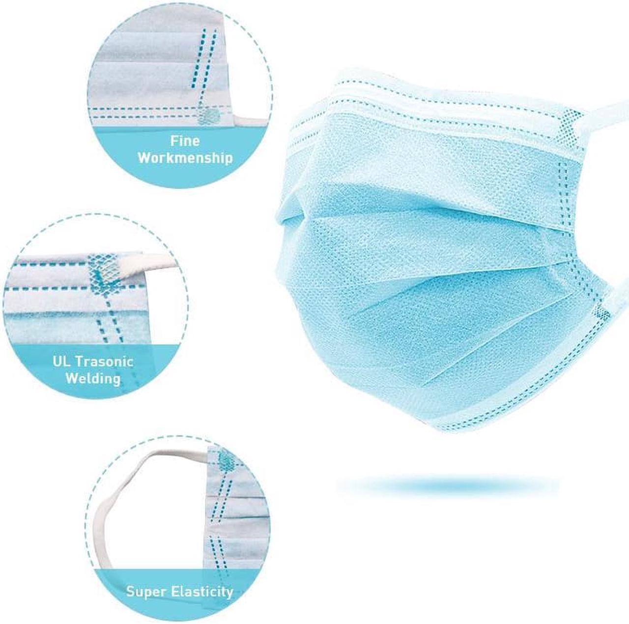 Alt view image 2 of 5 - 50PCS Disposable Face Masks Anti Virus Medical Surgical 3-Ply Safety Masks for Man and Woman