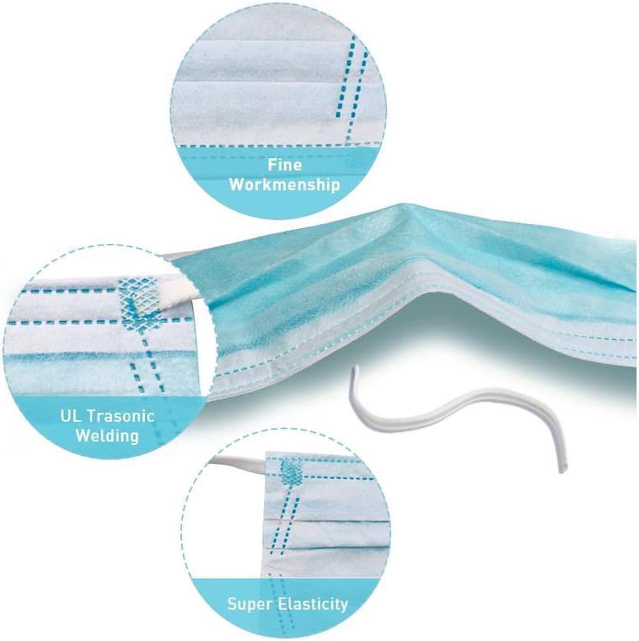 Alt view image 3 of 5 - 50PCS Disposable Face Masks Anti Virus Medical Surgical 3-Ply Safety Masks for Man and Woman