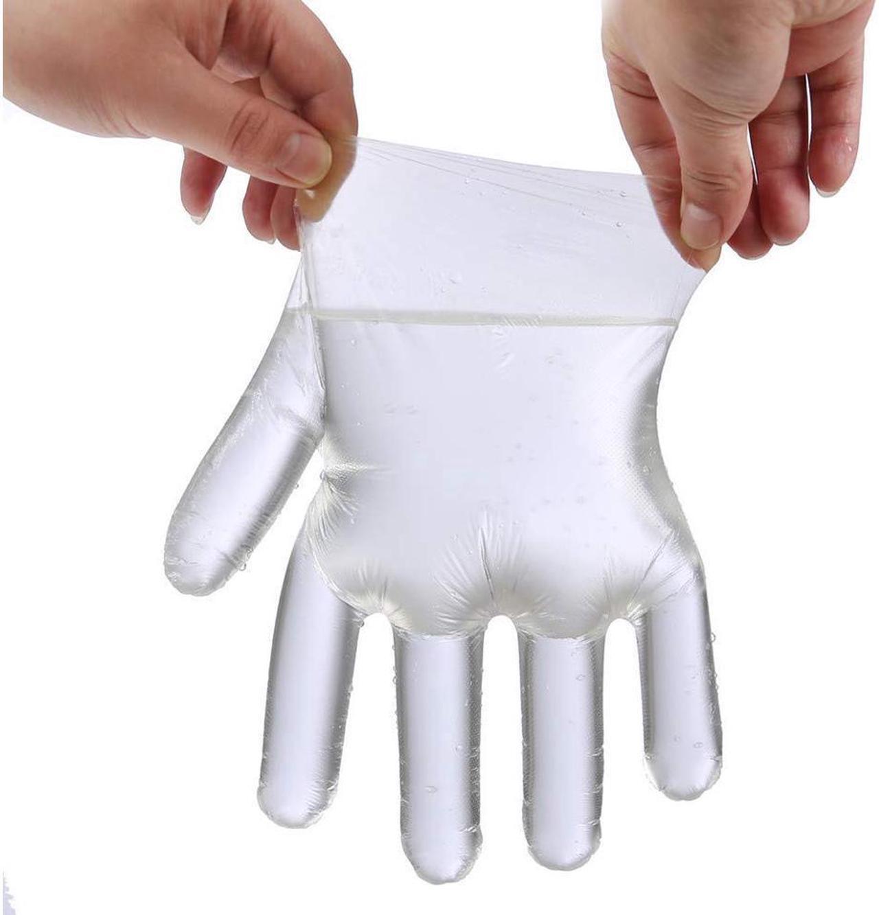 Main image of (US stock)100pcs Disposable Food Prep Gloves, Plastic Food Safe Disposable Gloves, Transparent, Food Handling, Cooking Cleaning, Small Size