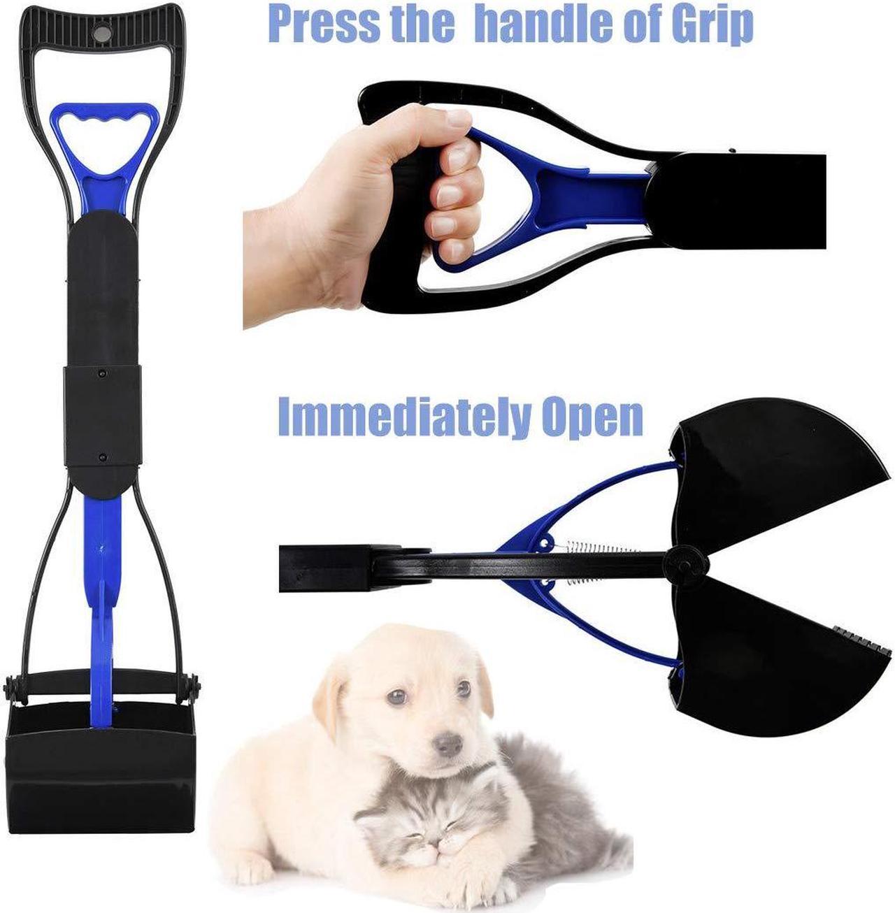 3MNSCD Poldable Dog Poop Scooper 31.5 Inch Long Handle Pet Pooper Scoopers for Large Small Medium Dogs,Easy Use for Pet Waste, Grass and Gravel Pick Up