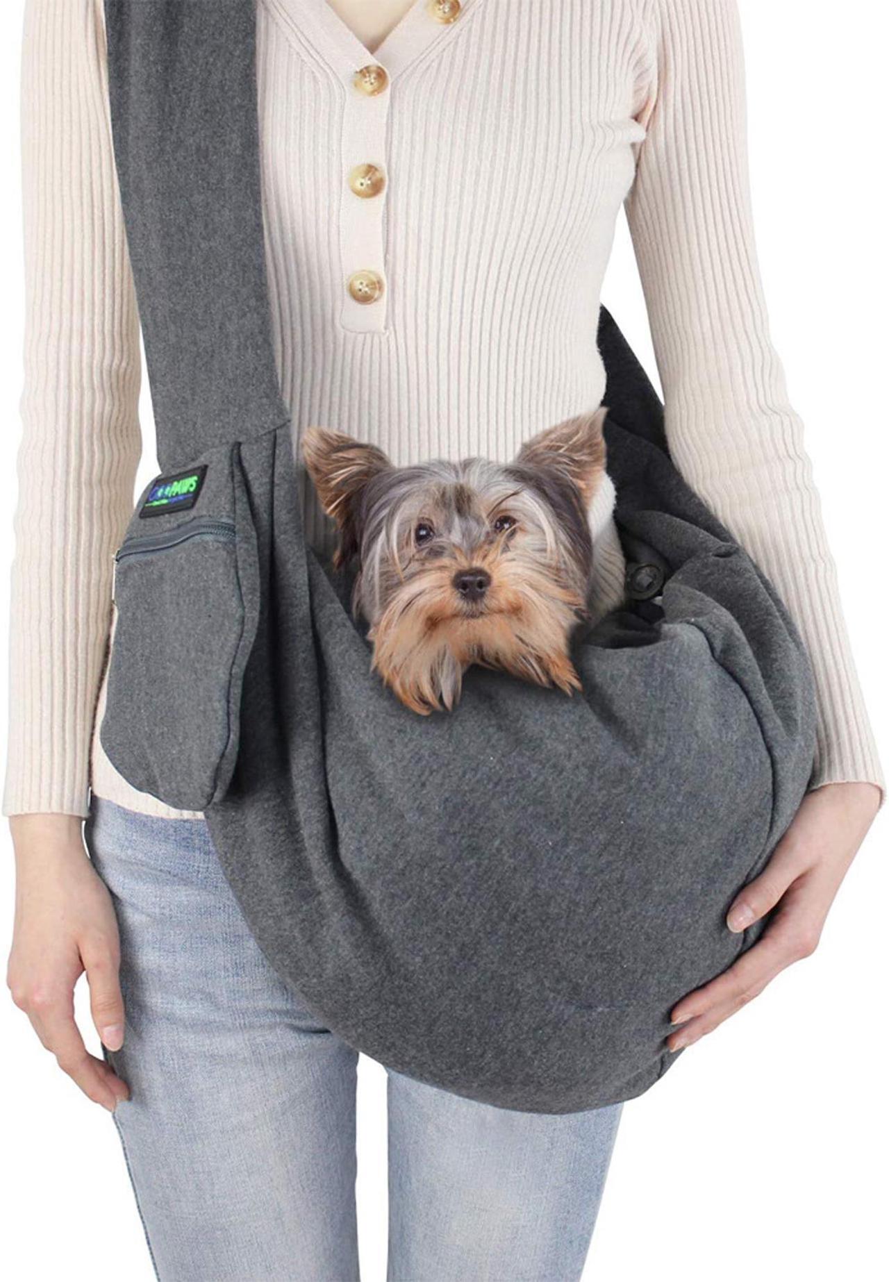 Main image of GOOPAWS Dog Sling, Hand Free Pet Sling Carrier Safety Belt Carrying Small Dog Cat Puppy Machine Washable