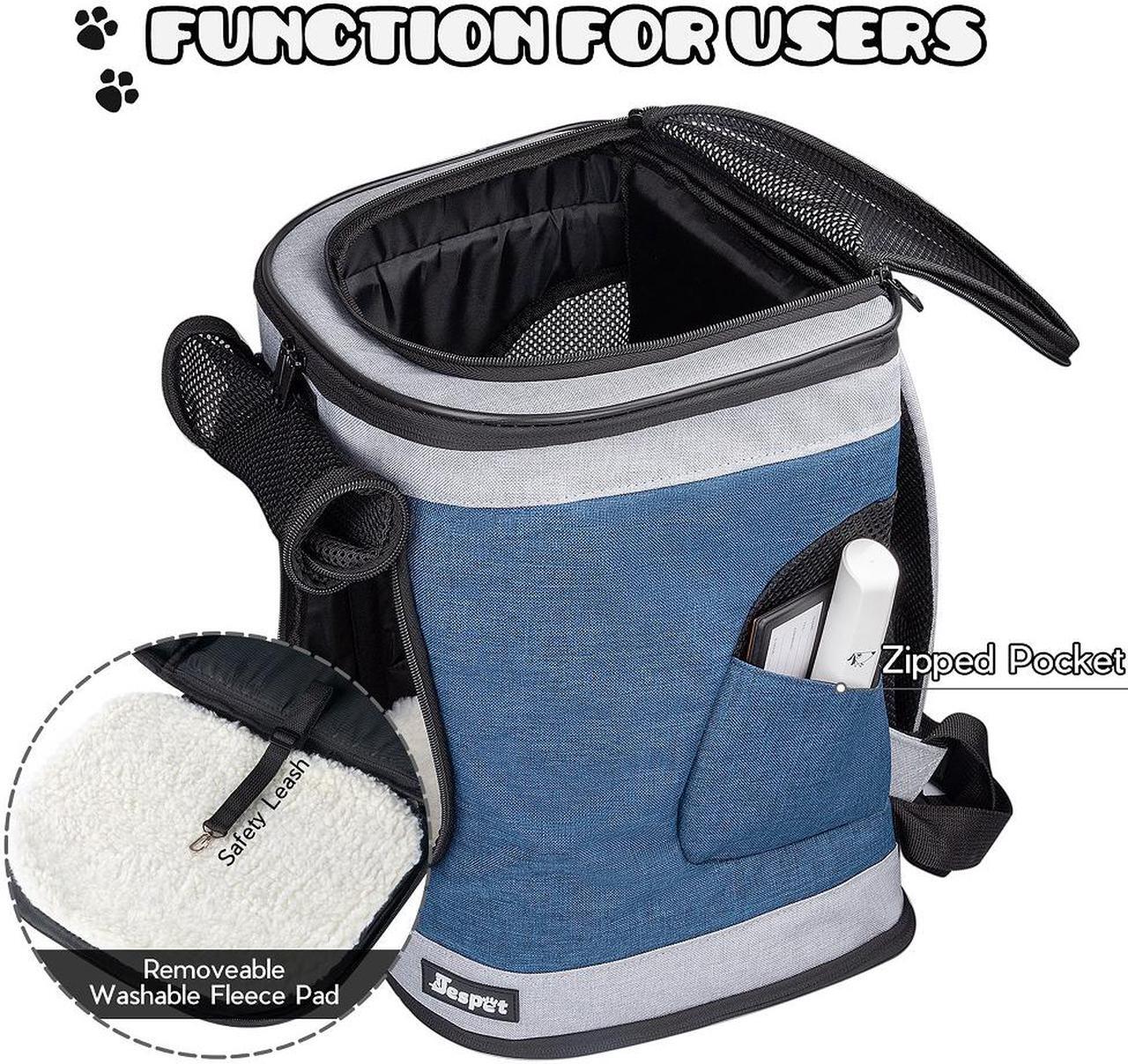 Alt view image 4 of 7 - Jespet Dog & Cat Carrier Backpack, Soft Carrier Backpack Ideal for Traveling, Hiking, 17-in