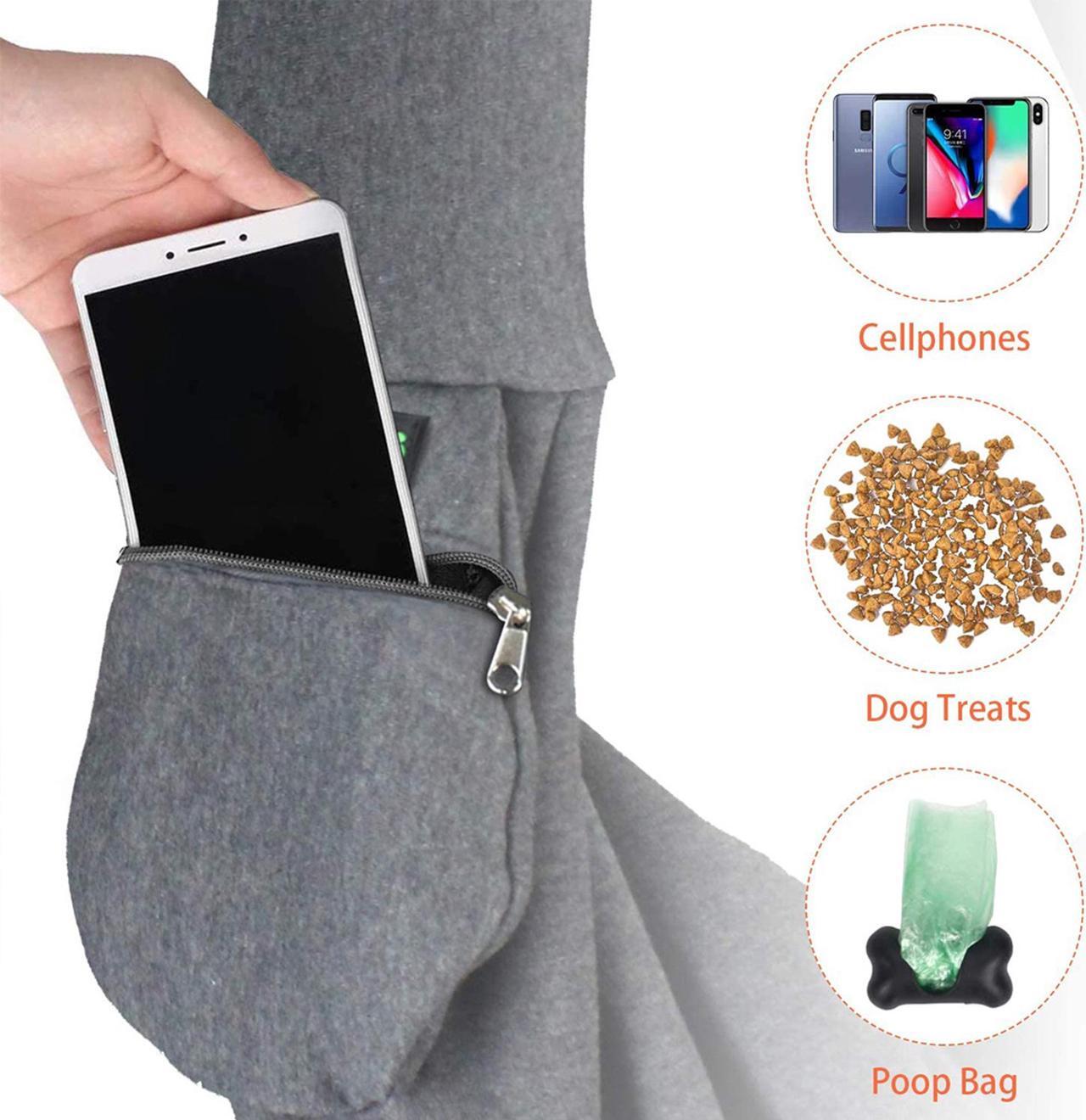 Alt view image 3 of 7 - GOOPAWS Dog Sling, Hand Free Pet Sling Carrier Safety Belt Carrying Small Dog Cat Puppy Machine Washable