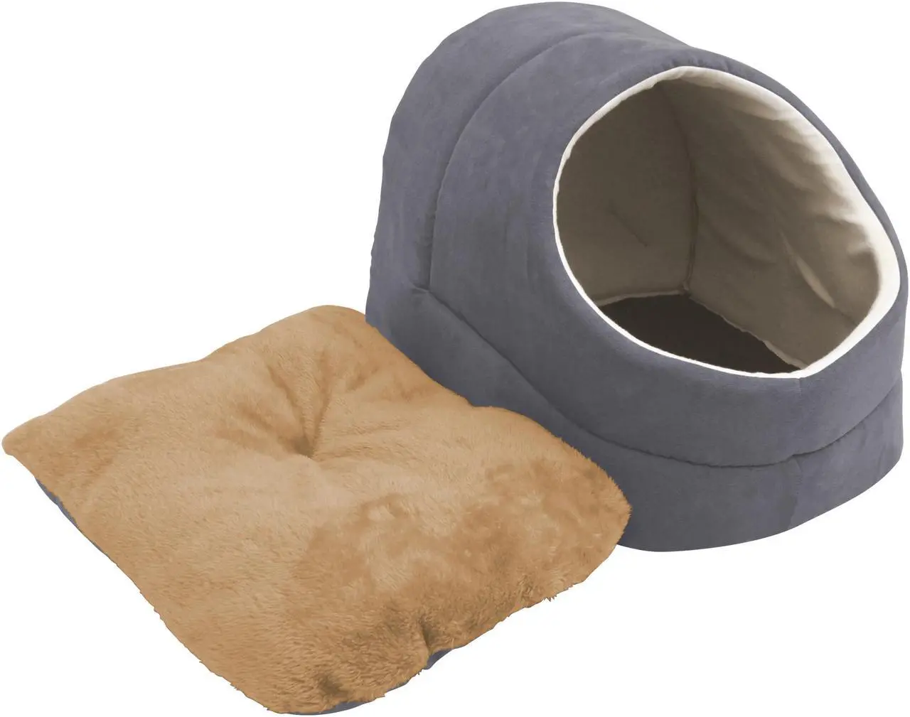 Alt view image 4 of 7 - GOOPAWS Covered Cat & Dog Bed, Cat Cave for Cat and Warming Burrow Cat Bed, Pet Sleeping Cuddle Cave