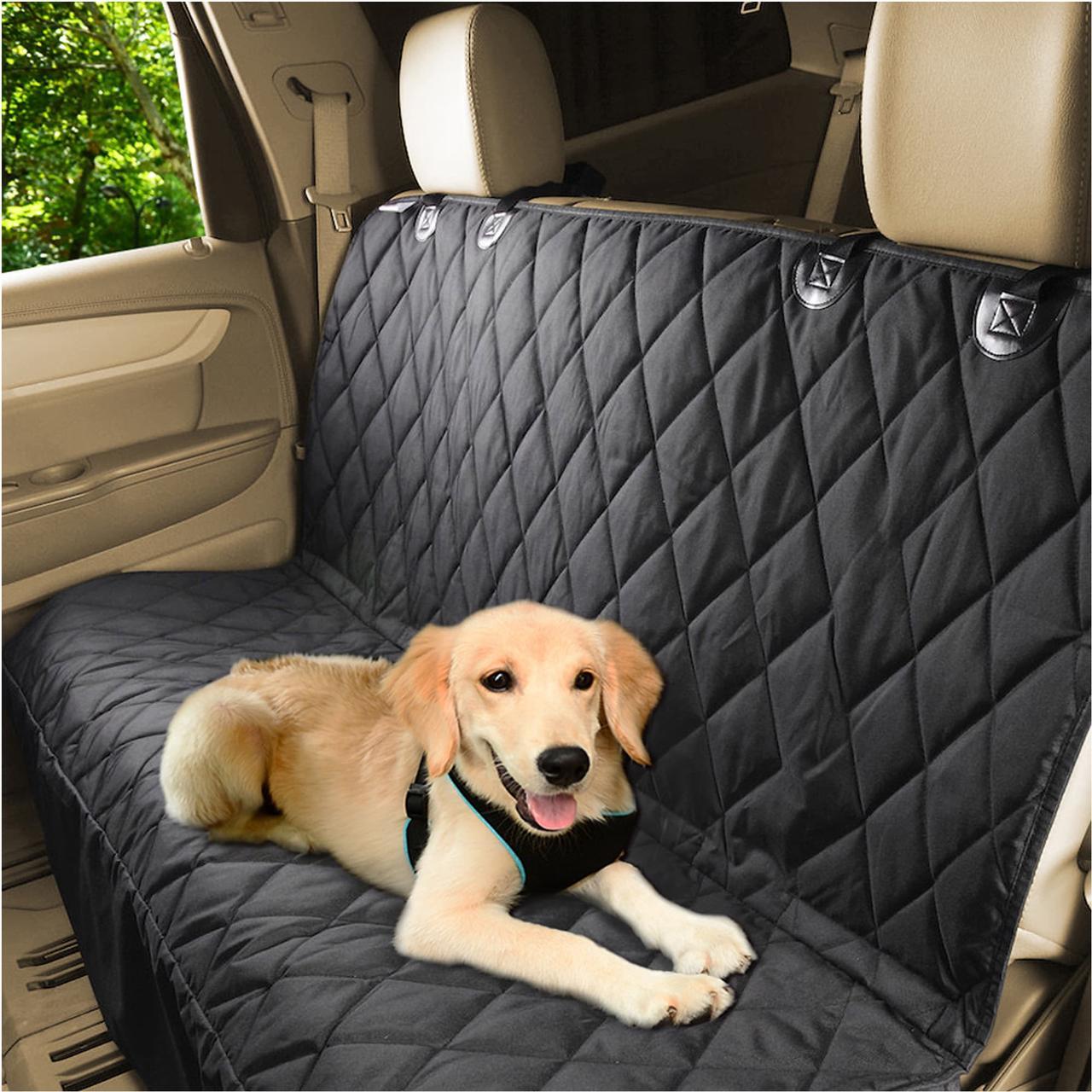 Alt view image 3 of 6 - Jespet Luxury Waterproof Dog Car Seat Covers, Nonslip Dog Seat Cover Quilted with Side Flap Pet Backseat Cover for Cars, Trucks, and Suv's, 58-in
