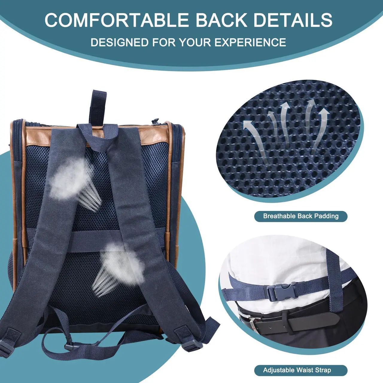 Alt view image 4 of 7 - Jespet & GOOPAWS Pet Carrier Backpack for Dogs and Cats, Hold Pets Up to 25 Lbs