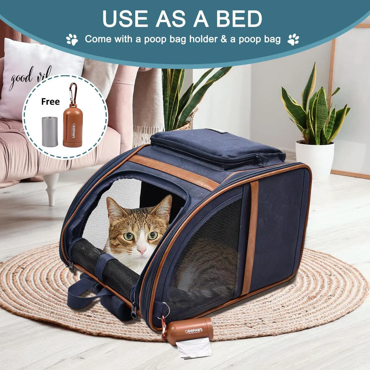 Alt view image 5 of 7 - Jespet & GOOPAWS Pet Carrier Backpack for Dogs and Cats, Hold Pets Up to 25 Lbs
